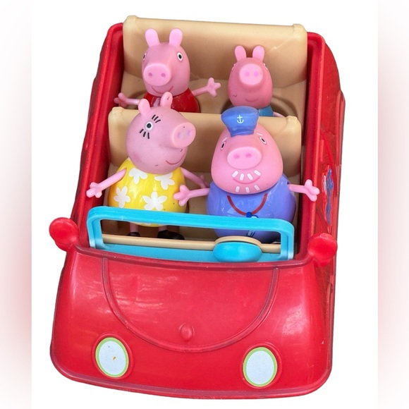 Disney Peppa Pig red family adventurous car with 4 figures - Picture 1 of 10